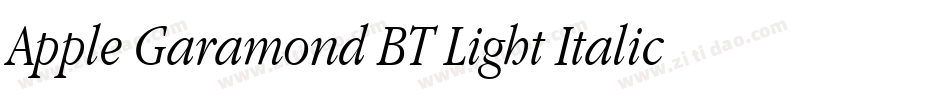 Apple Garamond BT Light Italic字体转换